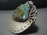 Stunnng Huge Vintage Native American Jewelry Navajo Royston Turquoise Sterlng Silver Ring Old-Nativo Arts
