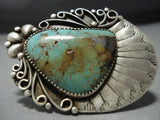 Stunnng Huge Vintage Native American Jewelry Navajo Royston Turquoise Sterlng Silver Ring Old-Nativo Arts