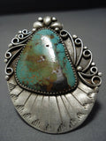 Stunnng Huge Vintage Native American Jewelry Navajo Royston Turquoise Sterlng Silver Ring Old-Nativo Arts