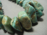 Super Chunky Vintage Navajo Royston Turquoise Native American Jewelry Silver Necklace Old-Nativo Arts