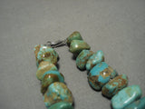 Super Chunky Vintage Navajo Royston Turquoise Native American Jewelry Silver Necklace Old-Nativo Arts