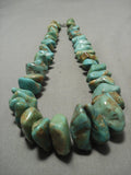 Super Chunky Vintage Navajo Royston Turquoise Native American Jewelry Silver Necklace Old-Nativo Arts