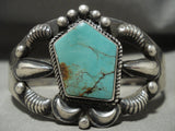 Superb Unique Vintage Navajo Kirk Smith (d.) Turquoise Native American Jewelry Silver Bracelet-Nativo Arts