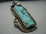 Superior Apache Turquoise Vintage Navajo Sterling Silver Native American Jewelry Ring-Nativo Arts