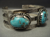 Superior Vintage **cool Hallmark** Turquoise Sterling Native American Jewelry Silver Bracelet-Nativo Arts