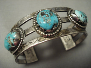 Superior Vintage **cool Hallmark** Turquoise Sterling Native American Jewelry Silver Bracelet-Nativo Arts