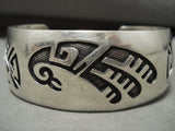 Superior Vintage Hopi/ Navajo 'Winged Kachina' Native American Jewelry Silver Bracelet Old Jewelry-Nativo Arts