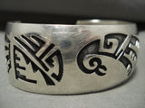 Superior Vintage Hopi/ Navajo 'Winged Kachina' Native American Jewelry Silver Bracelet Old Jewelry-Nativo Arts