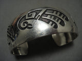 Superior Vintage Hopi/ Navajo 'Winged Kachina' Native American Jewelry Silver Bracelet Old Jewelry-Nativo Arts