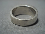 Superior Vintage Native American Jewelry Navajo Geometric Onyx Sterling Silver Ring Old-Nativo Arts