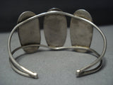 Superior Vintage Native American Jewelry Navajo Green Turquoise Snake Eyes Sterling Silver Bracelet Old-Nativo Arts
