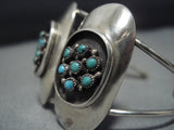 Superior Vintage Native American Jewelry Navajo Green Turquoise Snake Eyes Sterling Silver Bracelet Old-Nativo Arts