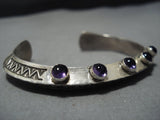 Superior Vintage Native American Jewelry Navajo Rug And Amethyst Sterlng Silver Bracelet-Nativo Arts