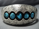 Superior Vintage Native American Jewelry Navajo Turquoise Sterling Silver Bracelet Cuff Old-Nativo Arts