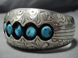 Superior Vintage Native American Jewelry Navajo Turquoise Sterling Silver Bracelet Cuff Old-Nativo Arts