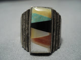 Superior Vintage Native American Jewelry Navajo Turquoise Sterling Silver Ring Old-Nativo Arts