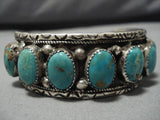 Superior Vintage Native American Navajo Royston Turquoise Sterling Silver Bracelet Old-Nativo Arts