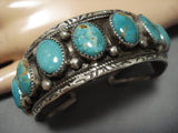 Superior Vintage Native American Navajo Royston Turquoise Sterling Silver Bracelet Old-Nativo Arts