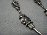 Superior Vintage Native American Navajo Sterling Silver Kachina Necklace Old-Nativo Arts