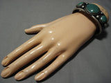 Superior Vintage Native American Navajo Sterling Silver Royston Turquoise Bracelet Old-Nativo Arts