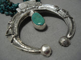 Superior Vintage Native American Navajo Sterling Silver Spiderweb Turquoise Necklace Old-Nativo Arts