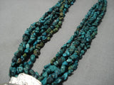 Superior Vintage Native American Navajo Sterling Silver Spiderweb Turquoise Necklace Old-Nativo Arts