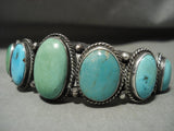 Superior Vintage Navajo Cerrillos Turquoise Native American Jewelry Silver Bracelet Old Jewelry-Nativo Arts