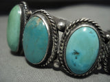 Superior Vintage Navajo Cerrillos Turquoise Native American Jewelry Silver Bracelet Old Jewelry-Nativo Arts