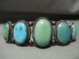 Superior Vintage Navajo Cerrillos Turquoise Native American Jewelry Silver Bracelet Old Jewelry-Nativo Arts