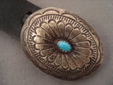 Superior Vintage Navajo Hand Wrought Native American Jewelry Silver Turquoise Concho Belt Old-Nativo Arts