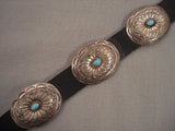 Superior Vintage Navajo Hand Wrought Native American Jewelry Silver Turquoise Concho Belt Old-Nativo Arts