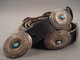 Superior Vintage Navajo Hand Wrought Native American Jewelry Silver Turquoise Concho Belt Old-Nativo Arts