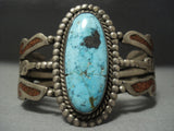 Superior Vintage Navajo Kachina Turquoise Sterling Native American Jewelry Silver Bracelet Old-Nativo Arts