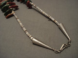 Superior Vintage Navajo Natural Green Turquoise Spiny Oyster Native American Jewelry Silver Necklace Old-Nativo Arts
