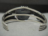 Superior Vintage Navajo Nevada Turquoise 'Mirrored Leaf' Native American Jewelry Silver Bracelet-Nativo Arts