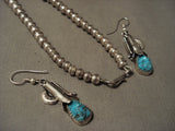 Superior Vintage Navajo Old Kinmgan Turquoise Native American Jewelry Silver Squash Blossom Necklace-Nativo Arts