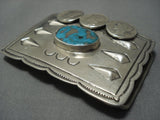 Superior Vintage Navajo Turquoise Sterling Native American Jewelry Silver Buckle Old-Nativo Arts