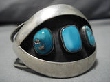 Superior Vintage Navajo Turquoise Sterling Silver Native American Bracelet-Nativo Arts