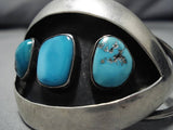 Superior Vintage Navajo Turquoise Sterling Silver Native American Bracelet-Nativo Arts