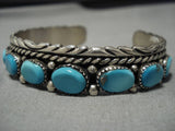 Superior Vintage Navajo Turquoise Sterling Silver Native American Bracelet Old-Nativo Arts