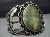 Superlative Vintage Native American Jewelry Navajo Green Turquoise Sterling Silver Bracelet Old-Nativo Arts