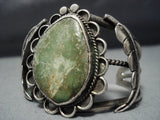 Superlative Vintage Native American Jewelry Navajo Green Turquoise Sterling Silver Bracelet Old-Nativo Arts