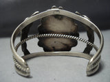 Superlative Vintage Native American Jewelry Navajo Green Turquoise Sterling Silver Bracelet Old-Nativo Arts