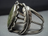 Superlative Vintage Native American Jewelry Navajo Green Turquoise Sterling Silver Bracelet Old-Nativo Arts