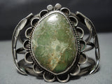 Superlative Vintage Native American Jewelry Navajo Green Turquoise Sterling Silver Bracelet Old-Nativo Arts