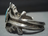 Superlative Vintage Native American Jewelry Navajo Natural Turquoise Sterling Silver Bracelet Old-Nativo Arts