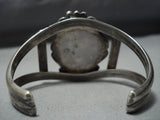 Superlative Vintage Native American Jewelry Navajo Sterling Silver Rare Turquoise Bracelet Old-Nativo Arts