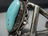 Superlative Vintage Native American Jewelry Navajo Sterling Silver Rare Turquoise Bracelet Old-Nativo Arts