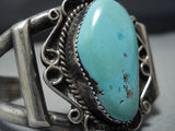 Superlative Vintage Native American Jewelry Navajo Sterling Silver Rare Turquoise Bracelet Old-Nativo Arts