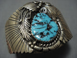 Superlative Vintage Native American Jewelry Navajo Turquoise Sterling Silver Cuff Bracelet Old-Nativo Arts